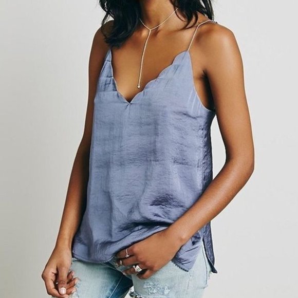 Free People Tops - Free People Initmately Scalloped Satin Cami